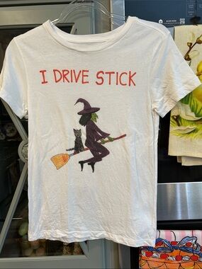 Unfortunate Portrait Graphic Witch Tee - I Drive Stick